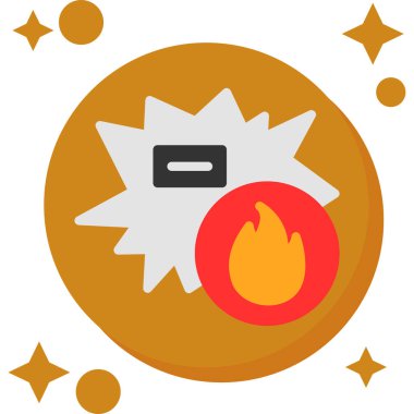 Düz dizaynda alev vektörü simgesini ateşle