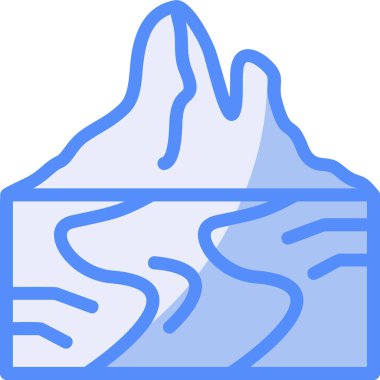 dağ haritası yürüyüş simgesi doldurulmuş ana hat biçimi