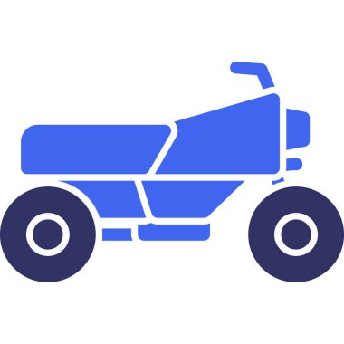 Bir traktörün mavi simgesinin vektör çizimi