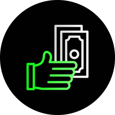 Kişisel verilerin vektör simgesi, bir parmak ile el ve akıllı telefon