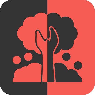 Beyaz arkaplanda siyah ağaç simgesi izole edildi. Orman sembolü Renkli illüstrasyon. vektör.