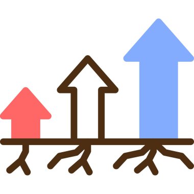 Büyüyen büyüme ikonu vektör illüstrasyonu