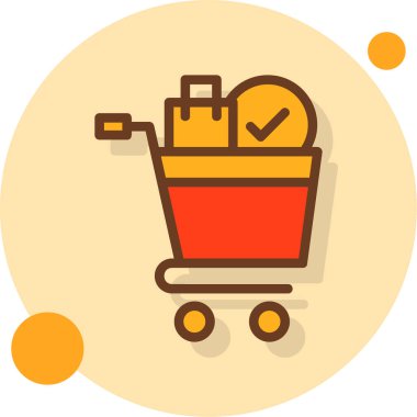 Alışveriş arabası simgesi, vektör illüstrasyonu