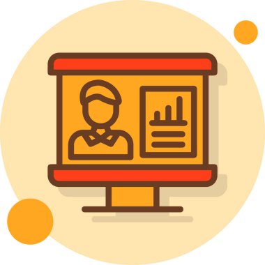 iş pazarlama dairesi simgesi düz stil