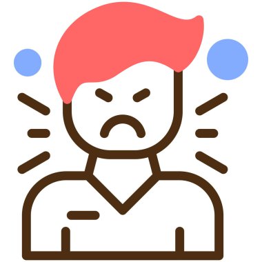 Kızgın çocuk ikonu. ana hatlı çocuk kızgın vektör simgesi rengi düz izole