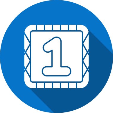 Mavi ve beyaz bir ikonun vektör illüstrasyonu