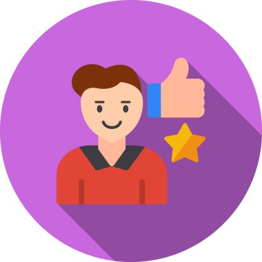 Bir yıldız simgesi tutan adam, vektör illüstrasyonu