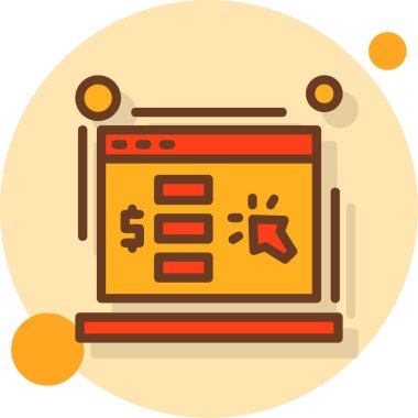 Para için. Web simgesi basit illüstrasyon