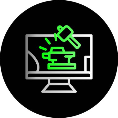 bilgisayar izleme simgesi, vektör illüstrasyonu