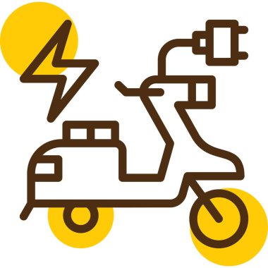 Elektrikli scooter. Web simgesi basit tasarım