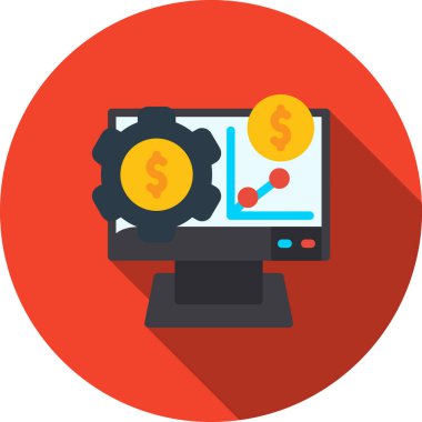 İş düz simgesi, vektör illüstrasyonu