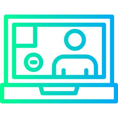 Çevrimiçi bankacılık renk simgesi, ana hat vektör işareti