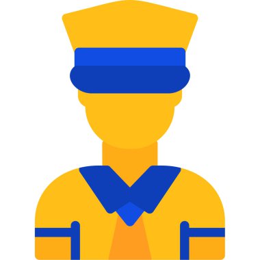 Polis memuru simgesi, düz stil.