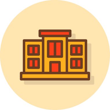 okul binası simgesi vektör illüstrasyon grafik tasarımı