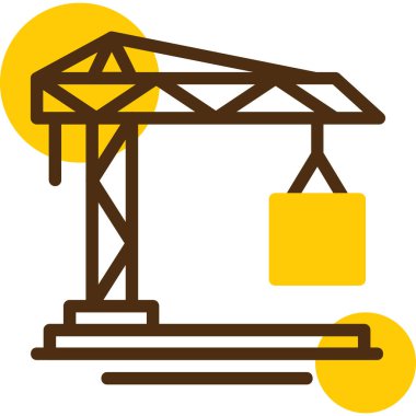 Vinç inşaat vinç simgesi - ana hatları biçiminde