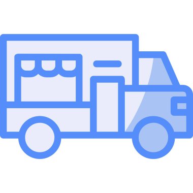 Teslimat aracı ikonu. Web için basit dağıtım van vektör simgeleri çizimi