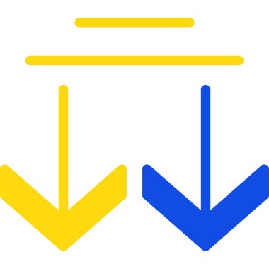 Tamamlanmış ok aşağı simgesi - taslak biçimi