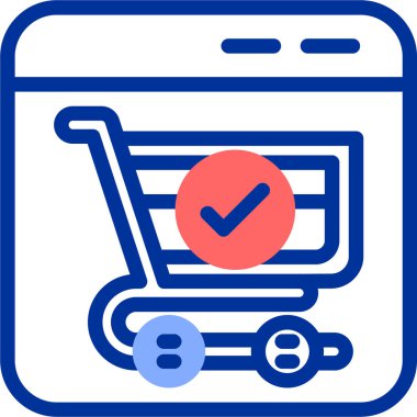 İnternetten alışveriş. Web simgesi basit tasarım