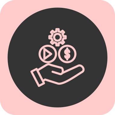 el ve para ile dişli vektör simgesi tasarımı