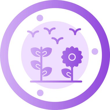 Yaprak vektör simgesi olan eşsiz bir çiçek