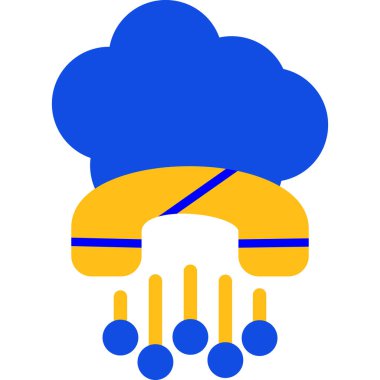 Yağmur bulutu simgesi düz stil