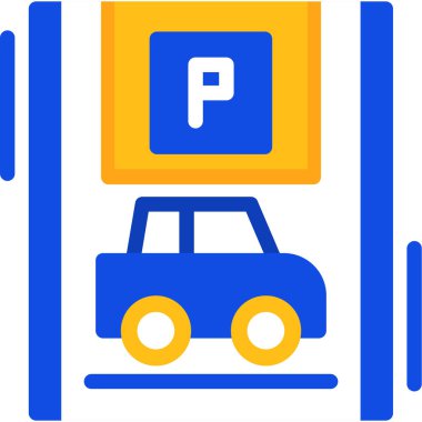 Otopark simgesi doldurulmuş - taslak biçiminde