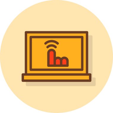 dizüstü bilgisayar. Basit vektör illüstrasyonu