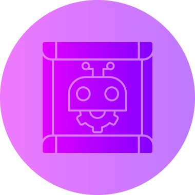 Robot simgesinin daire içindeki vektör illüstrasyonu