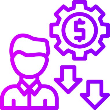 Dolar dişlisi finans simgesi ana hatları biçiminde