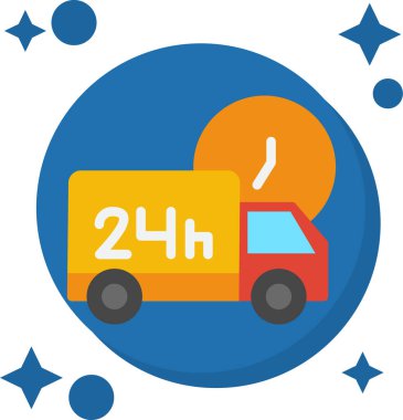 Modern düz stil dağıtım kamyonu simgesi