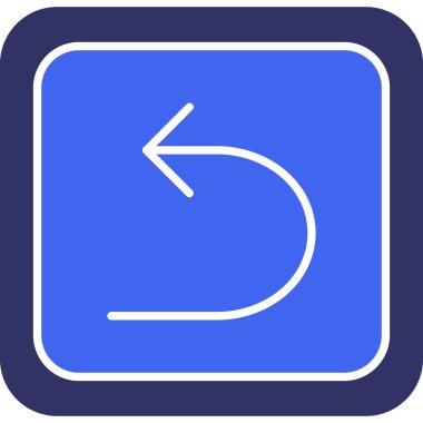 Ok aşağı simgesi. Vektör illüstrasyon biçimi yuvarlak kare tuşlu düz simge, web ve ui için tasarlanmıştır..