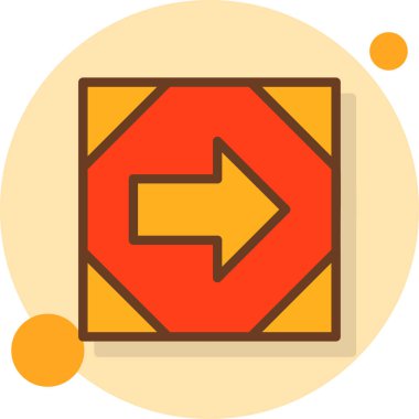 Yön ok simgesi, vektör illüstrasyonu