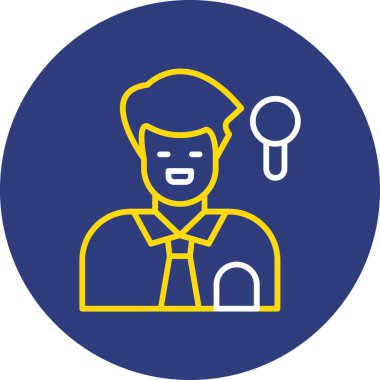 İnsan ve simgenin vektör illüstrasyonu