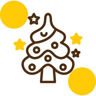 Yıldızlı bir ağacın vektör illüstrasyonu