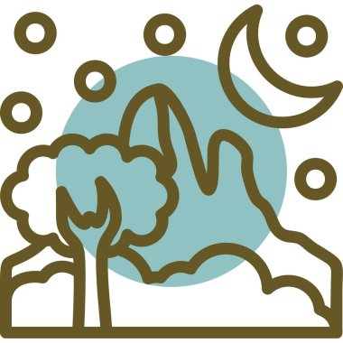 Bir ağaç simgesinin vektör illüstrasyonu