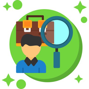 Düz stil izole edilmiş vektör illüstrasyonunda büyüteç simgesi ara