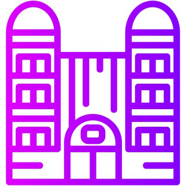 Bina. Web simgesi basit illüstrasyon