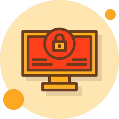 güvenlik yassı simgesi tasarımı, vektör illüstrasyonu