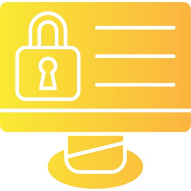 Doldurulmuş dış hat biçiminde veri koruma güvenlik simgesi