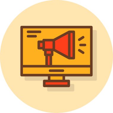 Megone afhone ikonu. Web için hoparlör vektör simgelerinin basit çizimi