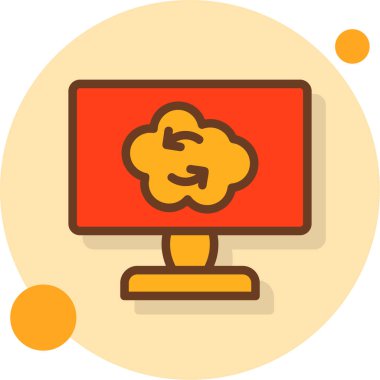 Bulut Hesaplama. Web simgesi basit illüstrasyon