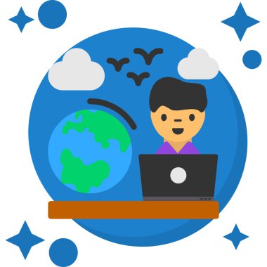 dünya küresi simgesi, vektör illüstrasyonu