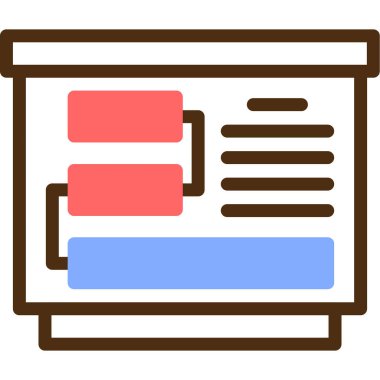 iş yönetimi düz simgesi, vektör illüstrasyonu