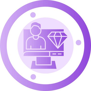 Elmas. Web simgesi basit illüstrasyon