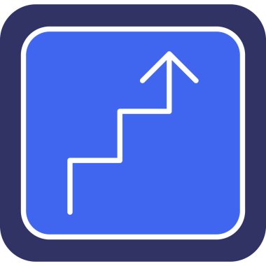 Beyaz arkaplanı olan bir mavi ve siyah simgenin vektör çizimi