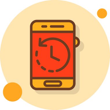 mobil zaman simgesi, vektör illüstrasyonu