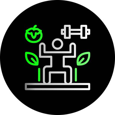 Yeşil bitkisi olan bir adamın vektör çizimi