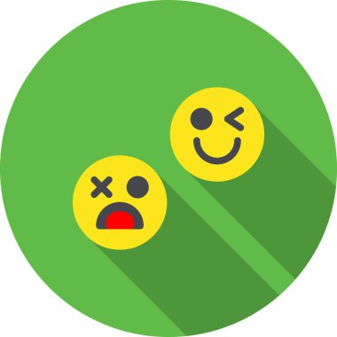 Düz stil ile gülen emoji simgesi