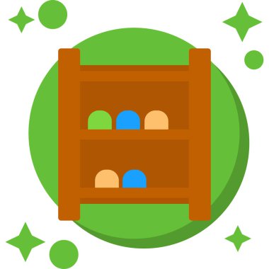 Paskalya sepeti simgesini, basit vektör çizim