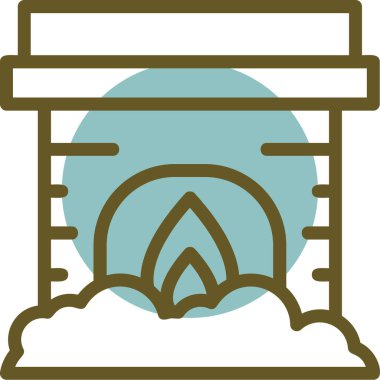 şömine simgesi vektör illüstrasyonu